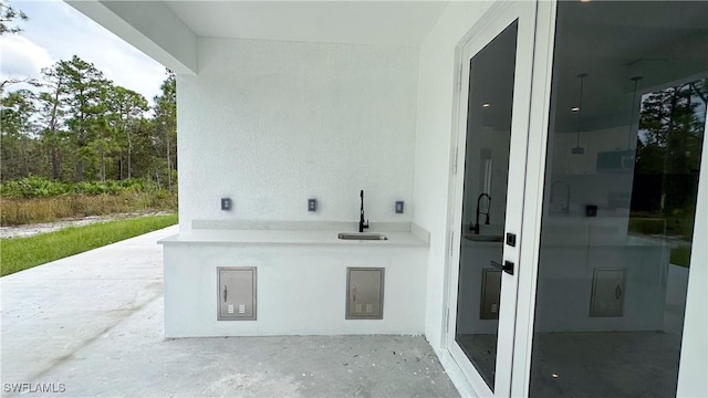 view of patio with sink