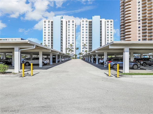 exterior space featuring a carport