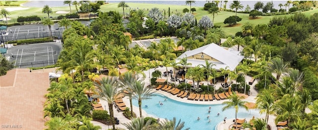 8757 Bellano Ct Unit 6-104, Naples, FL 34119 - aerial view featuring a water view and golf course view