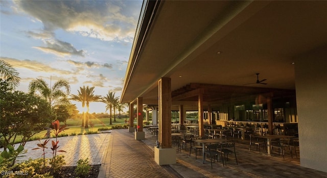 view of property's community featuring a patio area