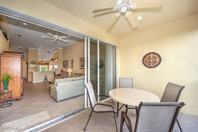 view of patio with ceiling fan