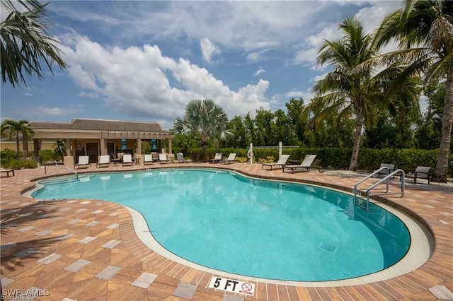 view of pool with a patio