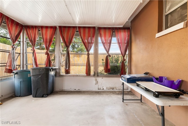 view of unfurnished sunroom