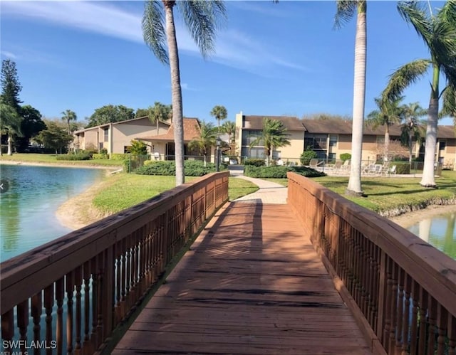 view of home's community featuring a water view