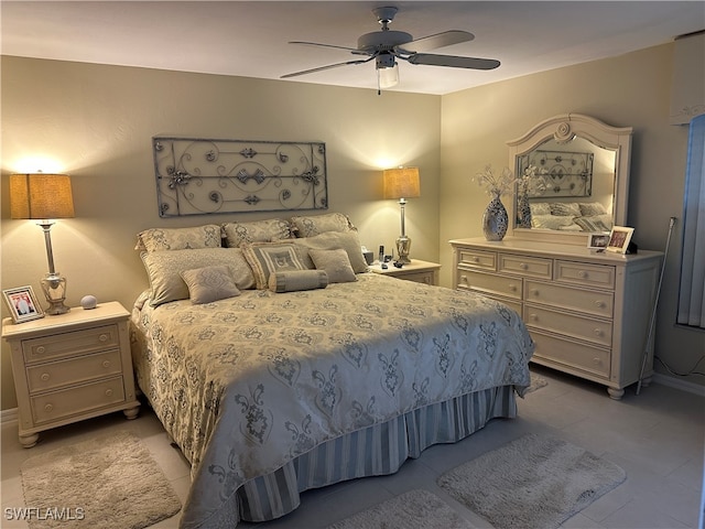 bedroom with ceiling fan