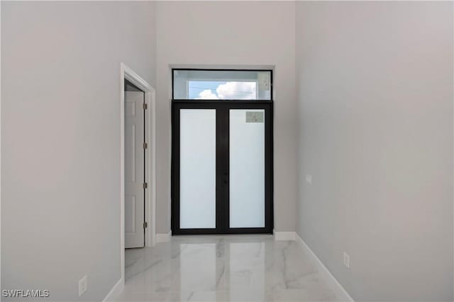 entryway with french doors