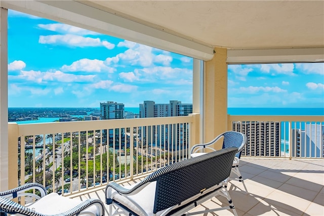 balcony with a water view