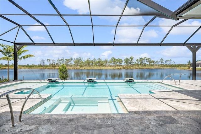 8871 Nevis Way, Naples, FL 34112 - pool featuring a water view and a lanai