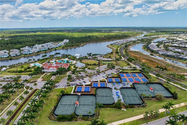 8871 Nevis Way, Naples, FL 34112 - drone / aerial view with a water view and a residential view