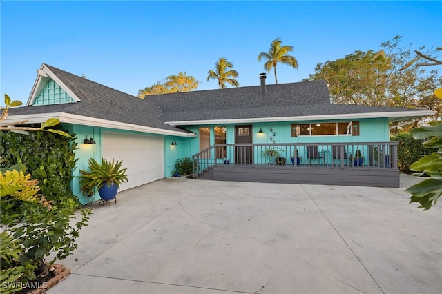 ranch-style home with a garage