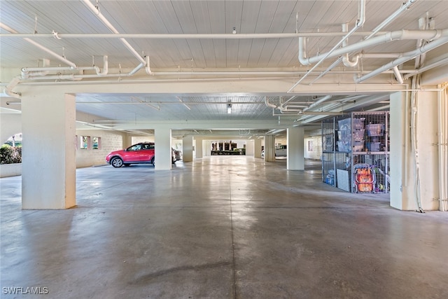 view of garage