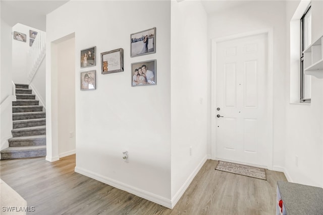 foyer featuring light hardwood / wood-style flooring