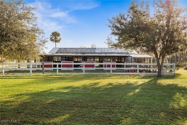 view of home's community featuring a lawn