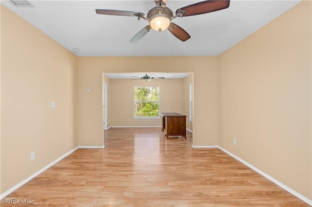 unfurnished room featuring light wood-type flooring