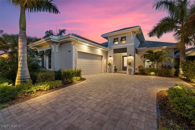 view of front of house featuring a garage