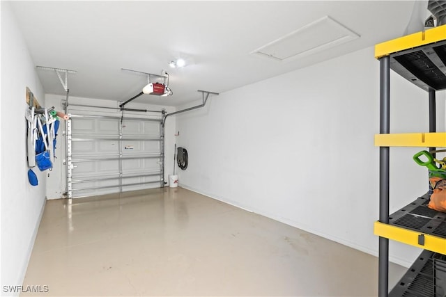 garage featuring a garage door opener