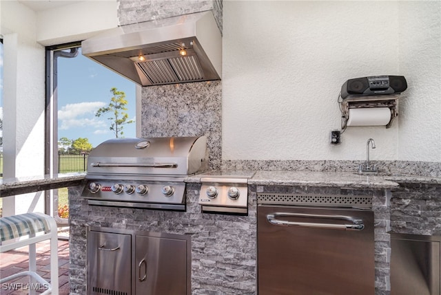 view of patio / terrace with area for grilling