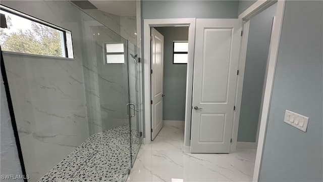 bathroom featuring walk in shower