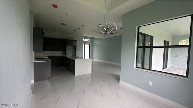 interior space with sink and plenty of natural light