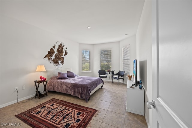 view of tiled bedroom