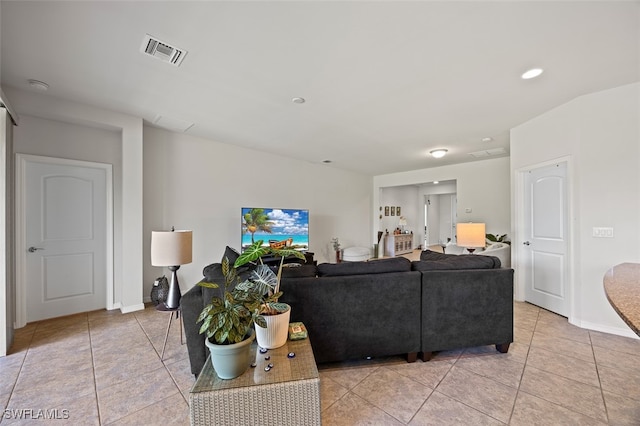 view of tiled living room