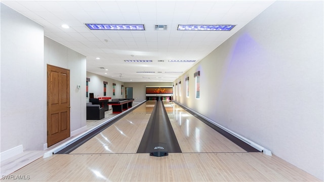 game room featuring a bowling alley