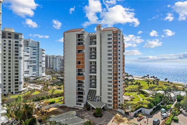 view of property with a water view