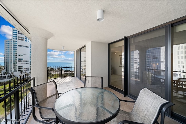 balcony with a water view