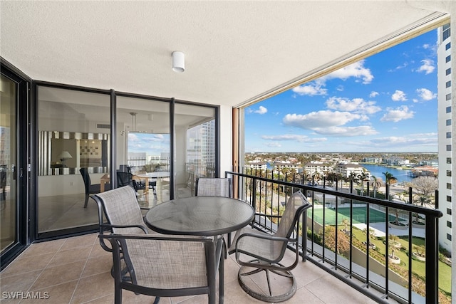 balcony with a water view