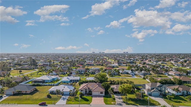 drone / aerial view with a residential view