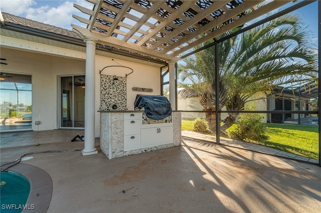 view of patio / terrace with a pergola