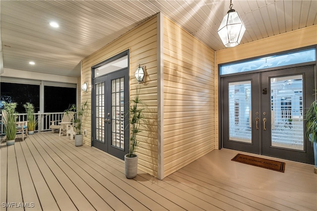 exterior space featuring french doors