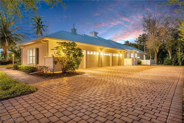 view of front of home featuring a garage