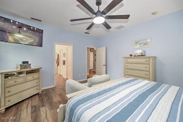 15600 Willow Oak Ct, Fort Myers, FL 33912 - bedroom featuring wood finished floors, baseboards, and ceiling fan