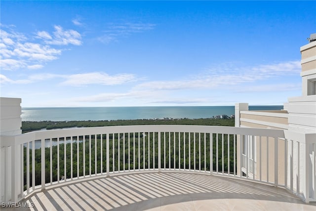 balcony with a water view