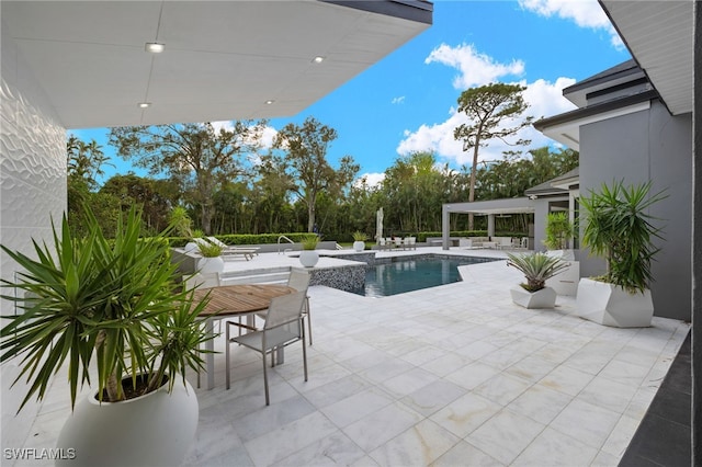 view of swimming pool with a patio