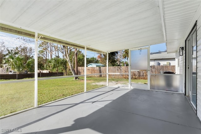 view of unfurnished sunroom