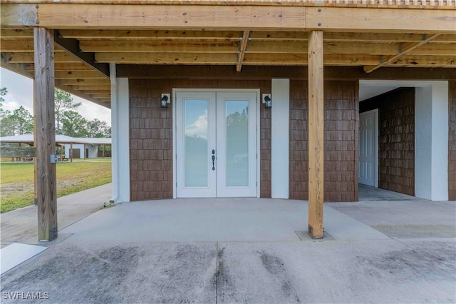 exterior space featuring french doors