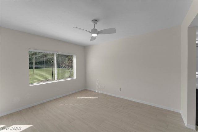 spare room featuring ceiling fan