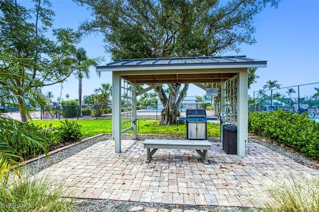 view of patio with a gazebo