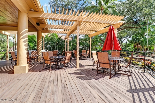 deck with a pergola