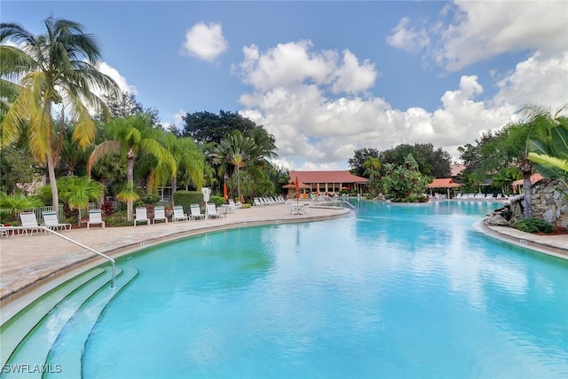 view of pool with a patio area