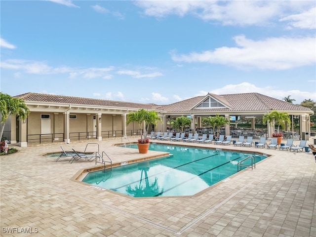 view of pool with a patio