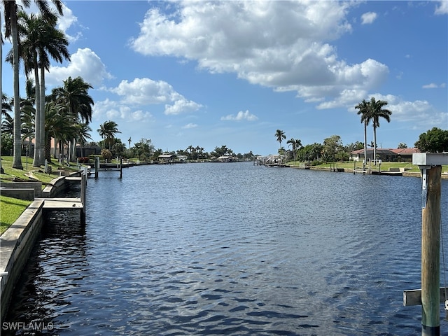 property view of water featuring a dock