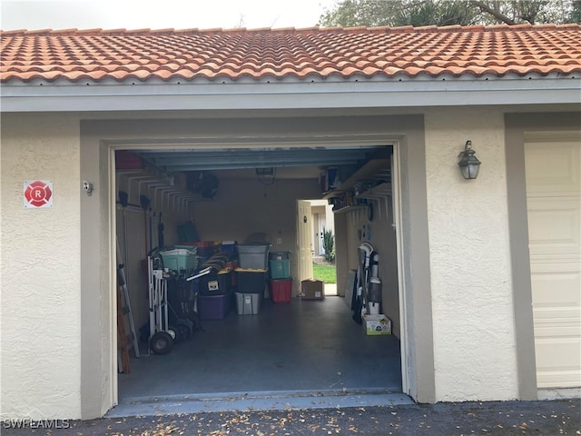 view of garage