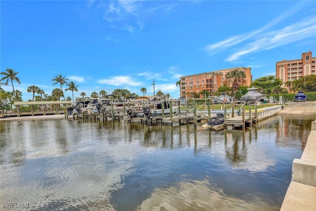 view of water feature featuring a boat dock