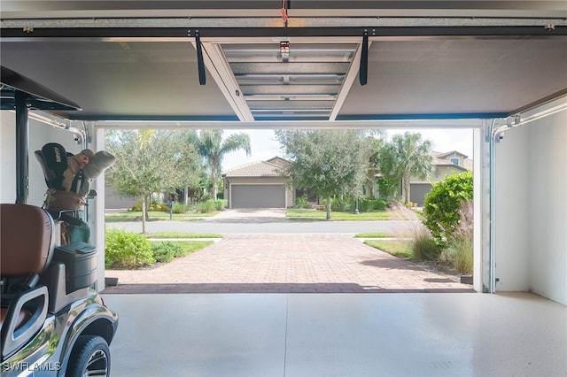 garage with a carport