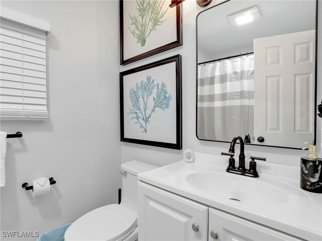 bathroom with vanity and toilet