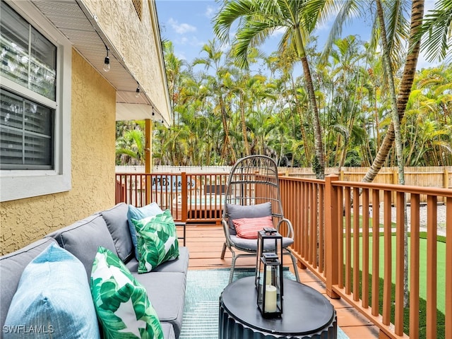 deck featuring an outdoor hangout area