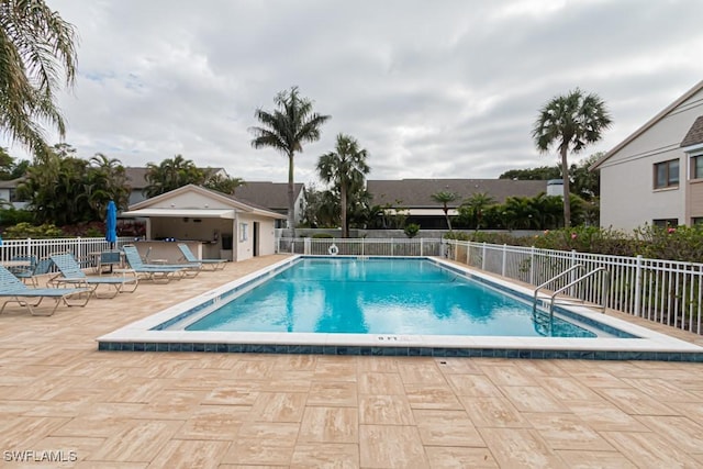 view of pool with a patio area